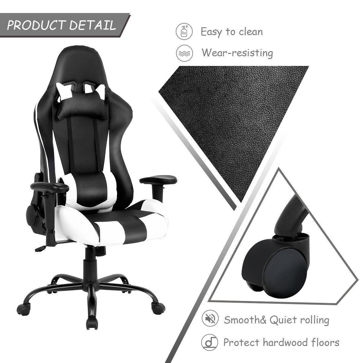Shop Costway Gaming Chair Racing High Back Office Chair W Lumbar