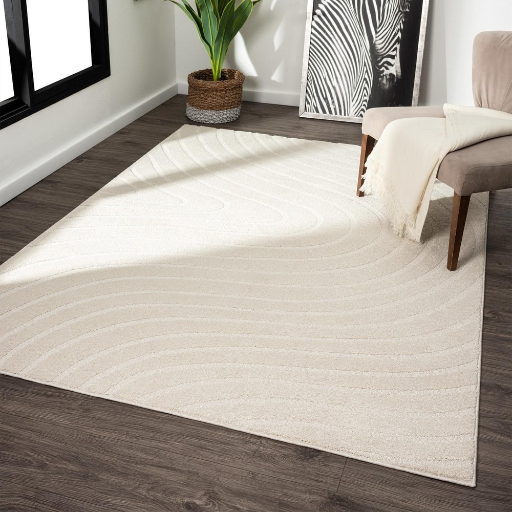 Luxe Weavers Modern Geometric Wave Area Rug, Stain Resistant Carpet