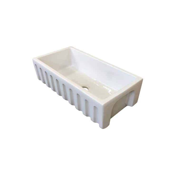 White Fireclay Farmhouse Single Bowl 36-inch Kitchen Sink with Apron