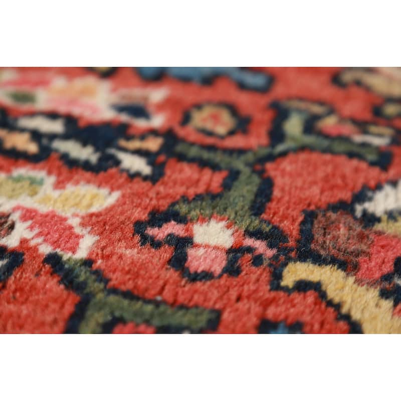 Hand Knotted Oriental 100% Wool Carpet Traditional Floral Oranges & Rust Mahal Area Rug - 10' 6'' X 7' 0''