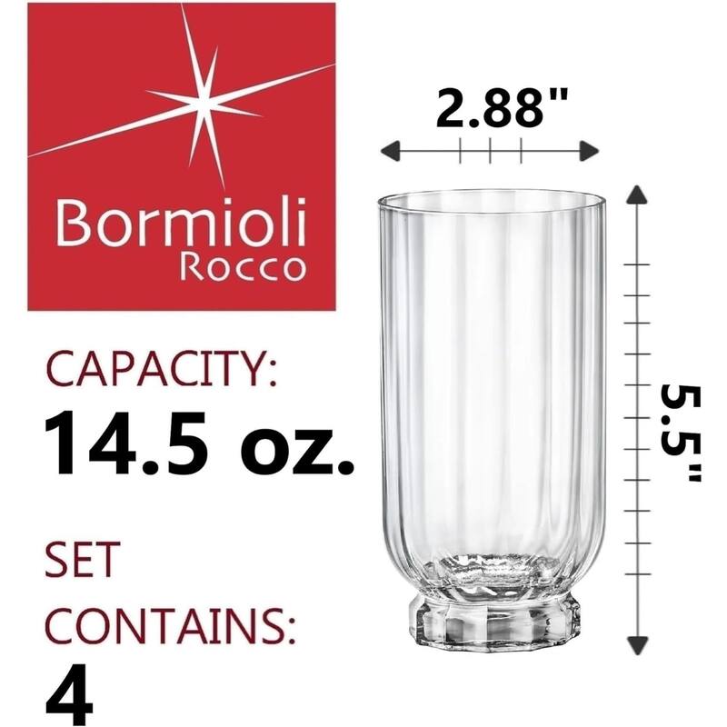 Bormioli Rocco Set of 4 Florian Highball Glasses