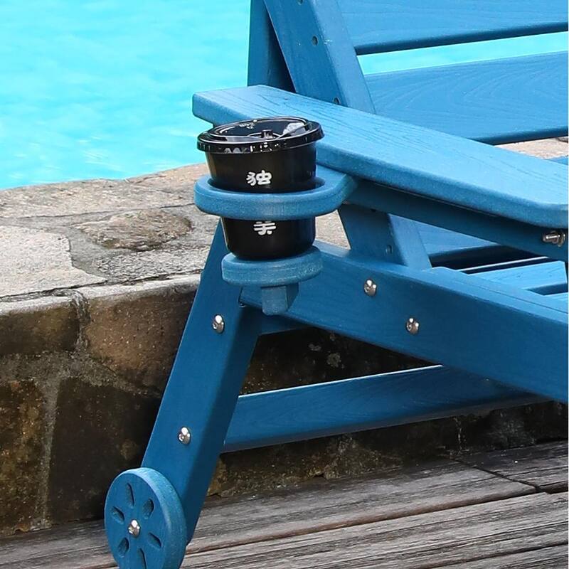 HDPE Chaise Lounge Chair Outdoor, Pool Lounge Chairs with 4-Position Adjustable Backrest, Supports Up to 400 LBS