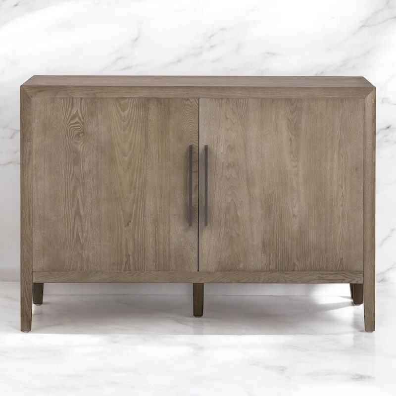 Storage Cabinet Sideboard with 2 Metal Handles, 2 Doors, and Adjustable Shelf for Living Room, Entryway, or Hallway
