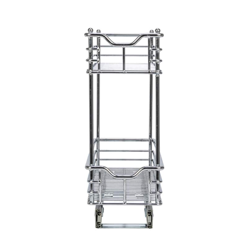 Household Essentials Sliding Organizer, Chrome - 21.0"L x 7.0"W x 17.5"H