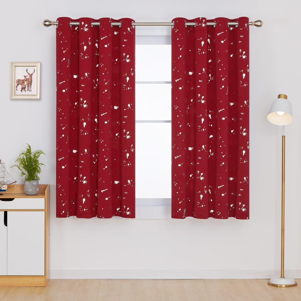 Deconovo Silver Spot 52 Width Curtain Panel Pair (2 Panel)