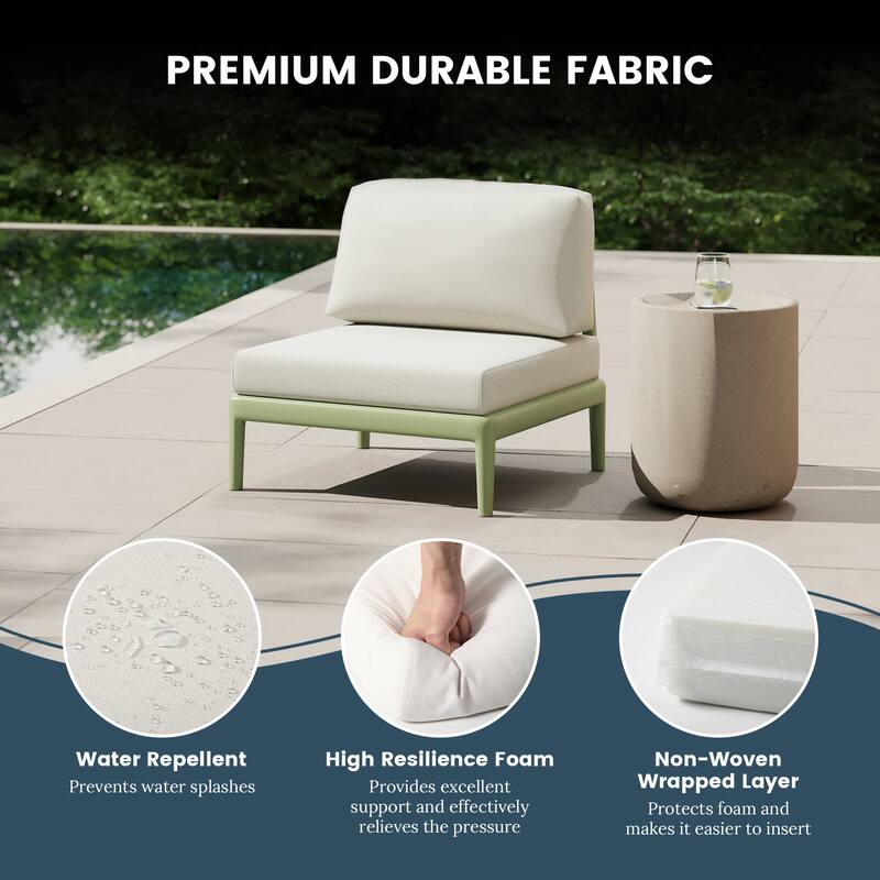 Frond and Form 4-Person Outdoor Patio Sectional with Cushions