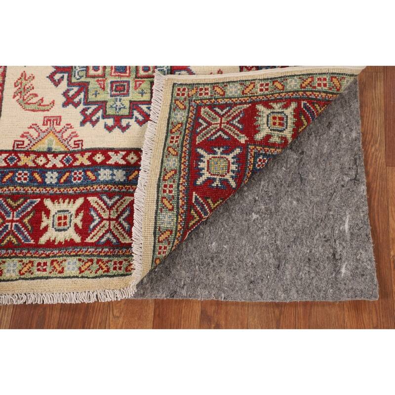 Kazak Foyer Rug Hand-Knotted Wool Carpet - 3'2" x 5'2"