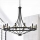 preview thumbnail 5 of 34, Acroma 12 Light 40In Modern Farmhouse Wagon Wheel Chandelier-UL - N/A Aged Zinc & Satin Brass