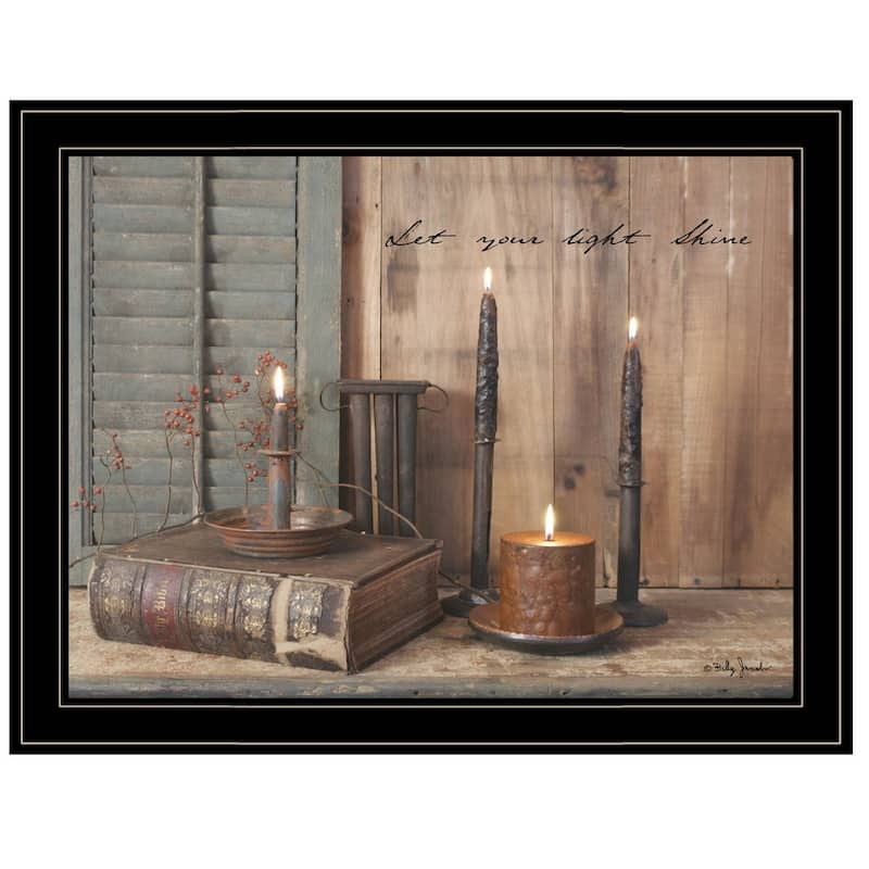 TrendyDecor4U Traditional "Let Your Light Shine" Framed Print Wall Art by Billy Jacobs
