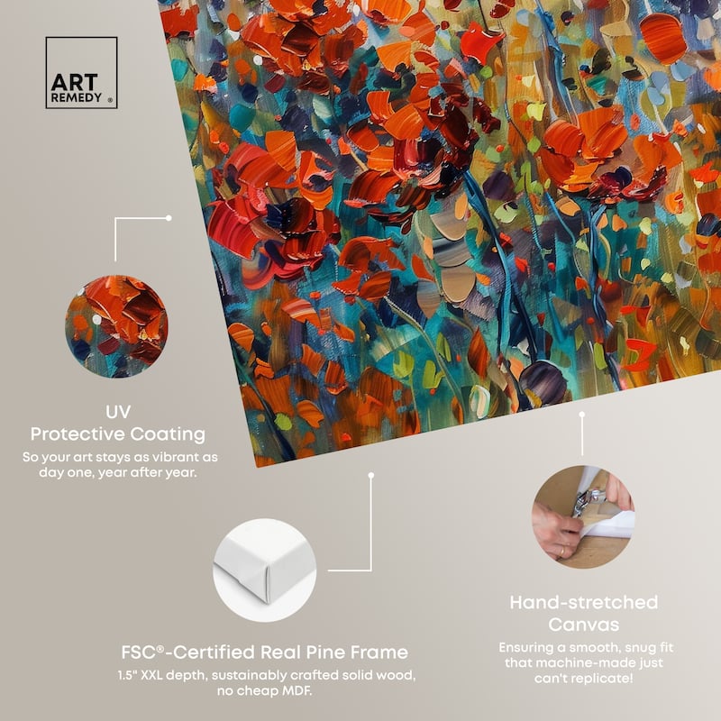 Art Remedy Beautiful Garden Bloom Gallery Wrapped Impressionism 1 Piece Canvas Wall Art