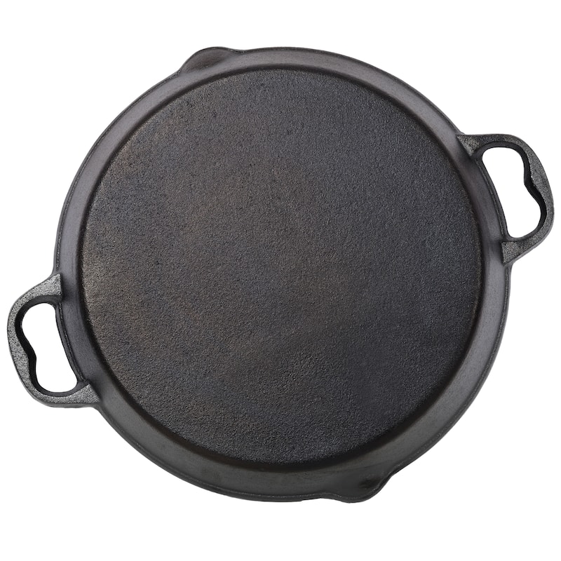 Anmytek Large Cast Iron Skillet Heavy Duty Pan Pre Seasoned Stovetop Oven Safe Cookware