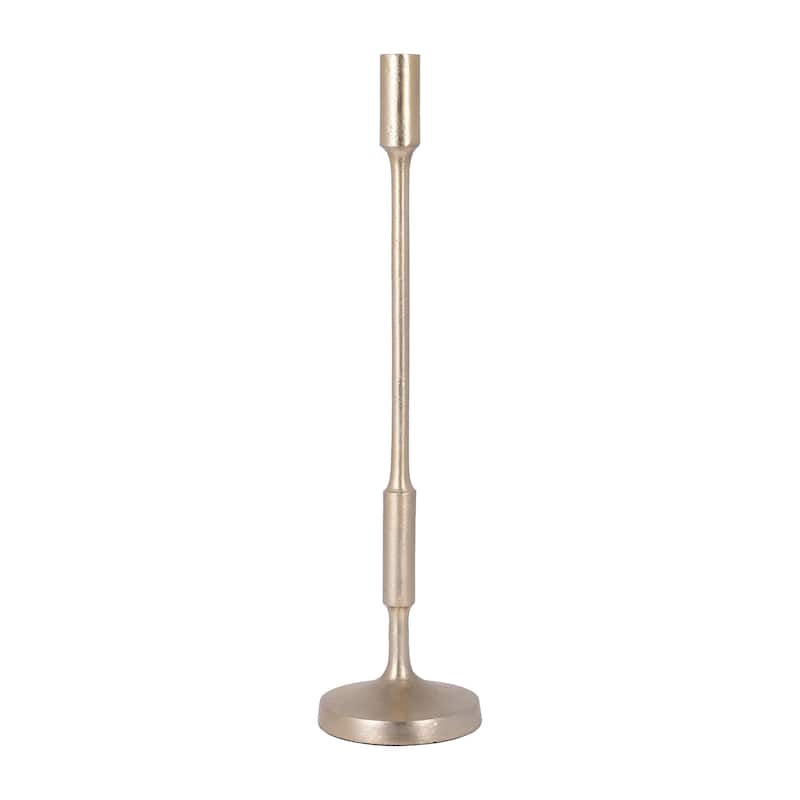 Champagne Metal Candle Holder Contemporary Aluminum Narrow Taper Candle Holder for Home, Office, Event Decor
