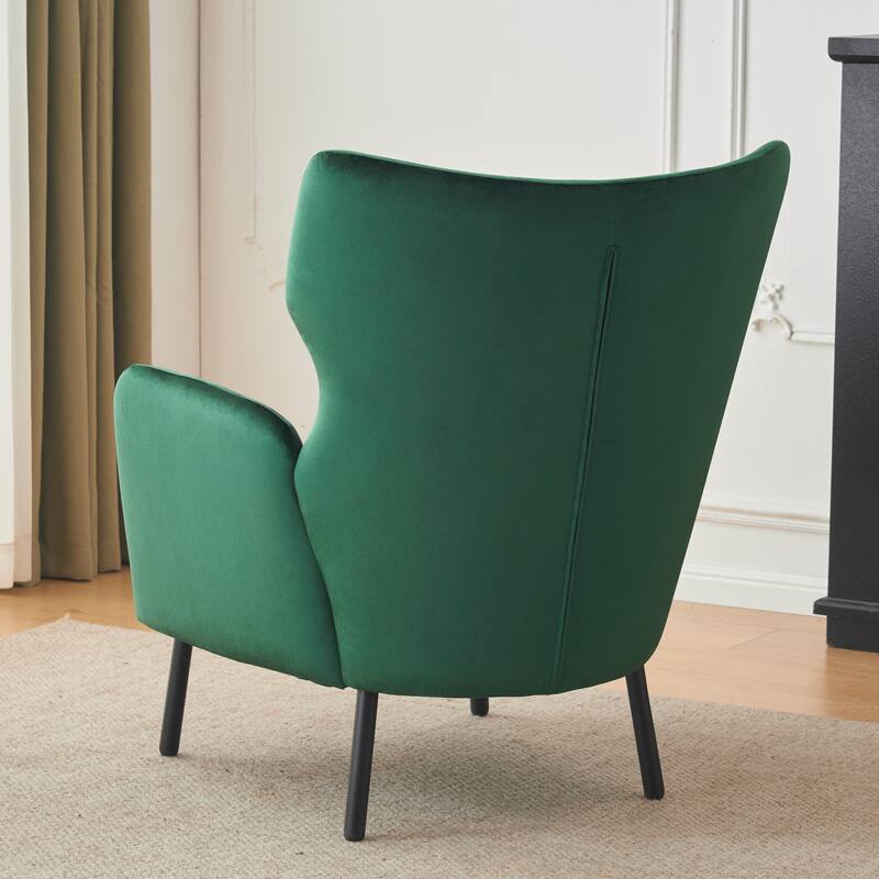32" Wing Back Velvet Accent Chair