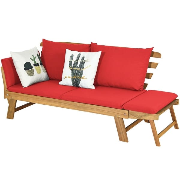passagier helaas Wat is er mis Adjustable Patio Convertible Sofa with Thick Cushion - 78" x 29.5" x 29.5"  (L x W x H) - Overstock - 32291938