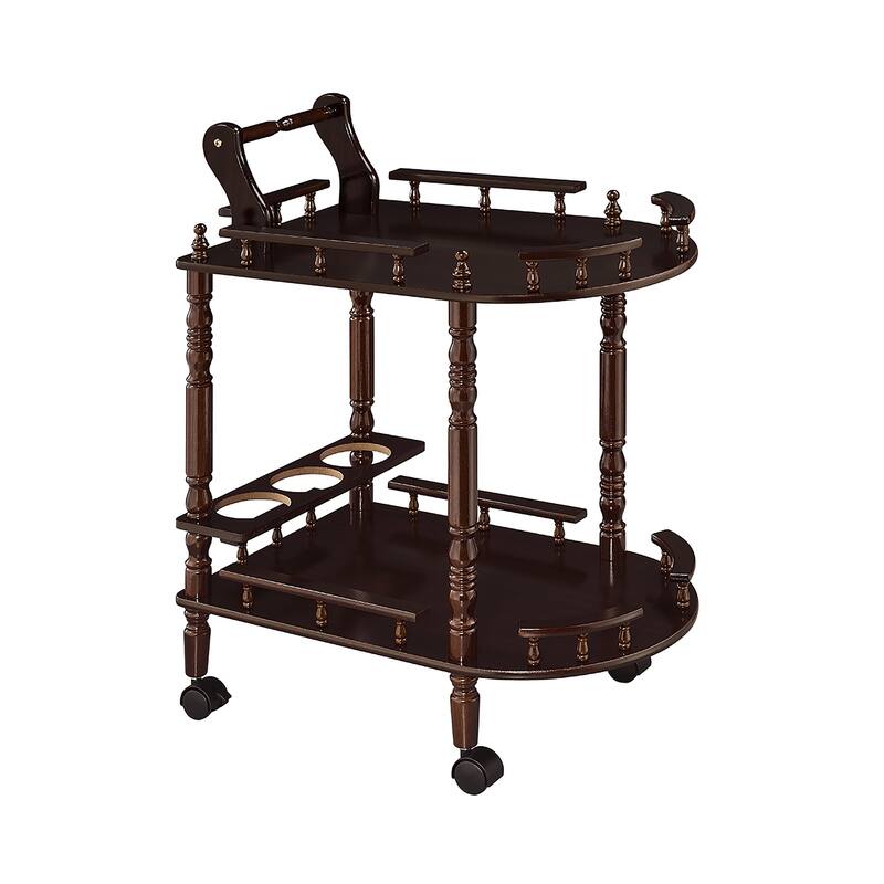 29 In. 2-Tier Wine Service Bar Cart