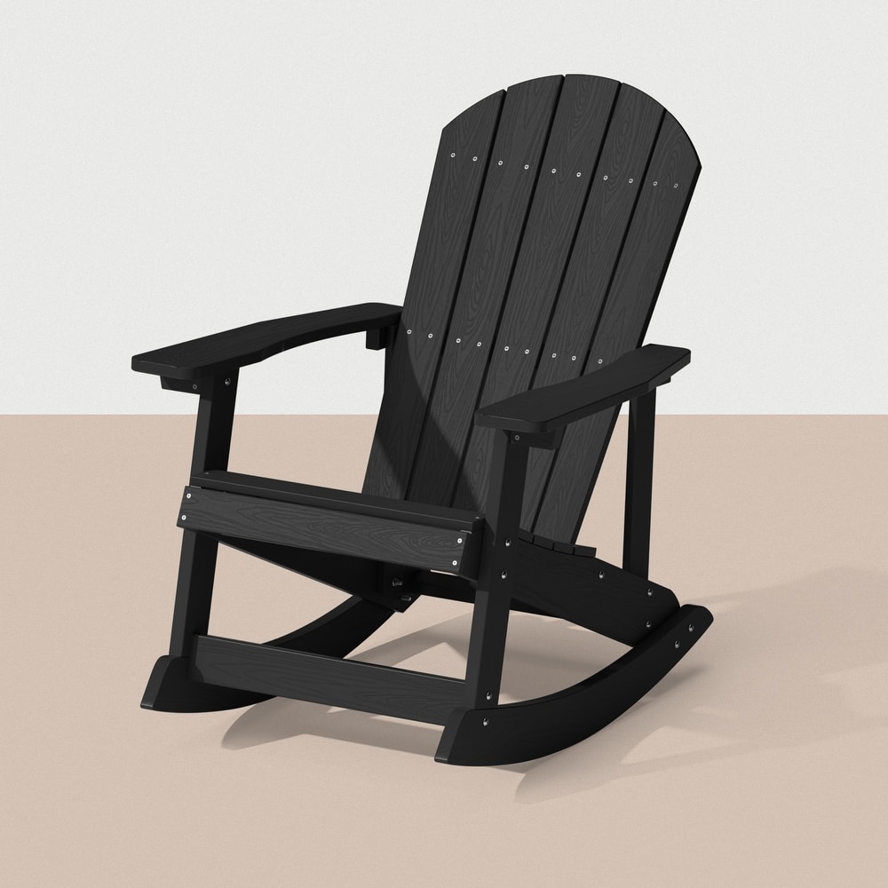WINSOON HIPS All Weather Outdoor Indoor Rocking Chair, Rocking Adirondack Chair