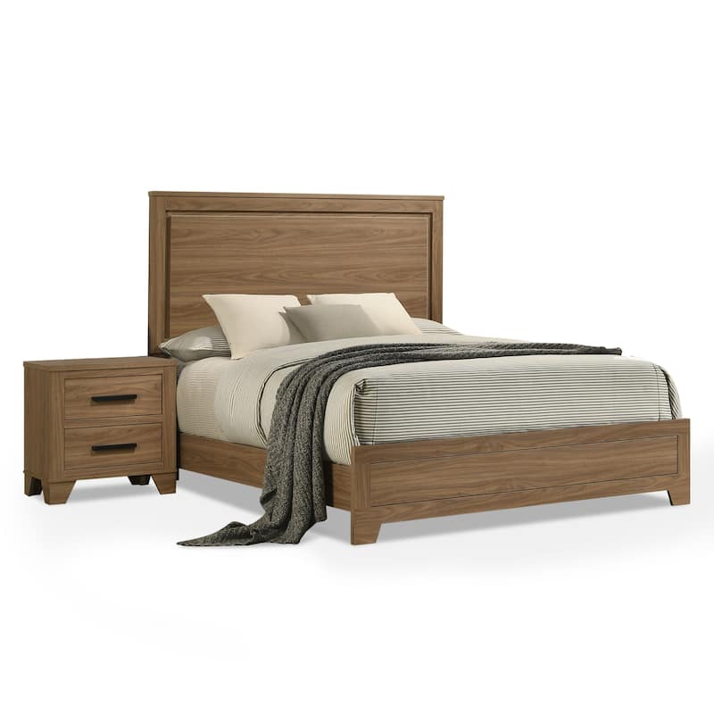 Furniture of America Nyess Modern Chestnut Brown 2-Piece Wood Kids Bedroom Set