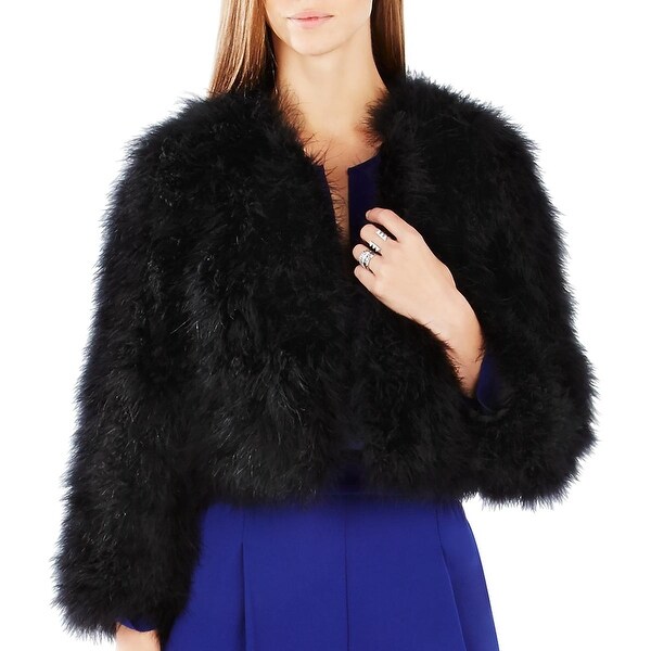 bcbg ostrich feather jacket