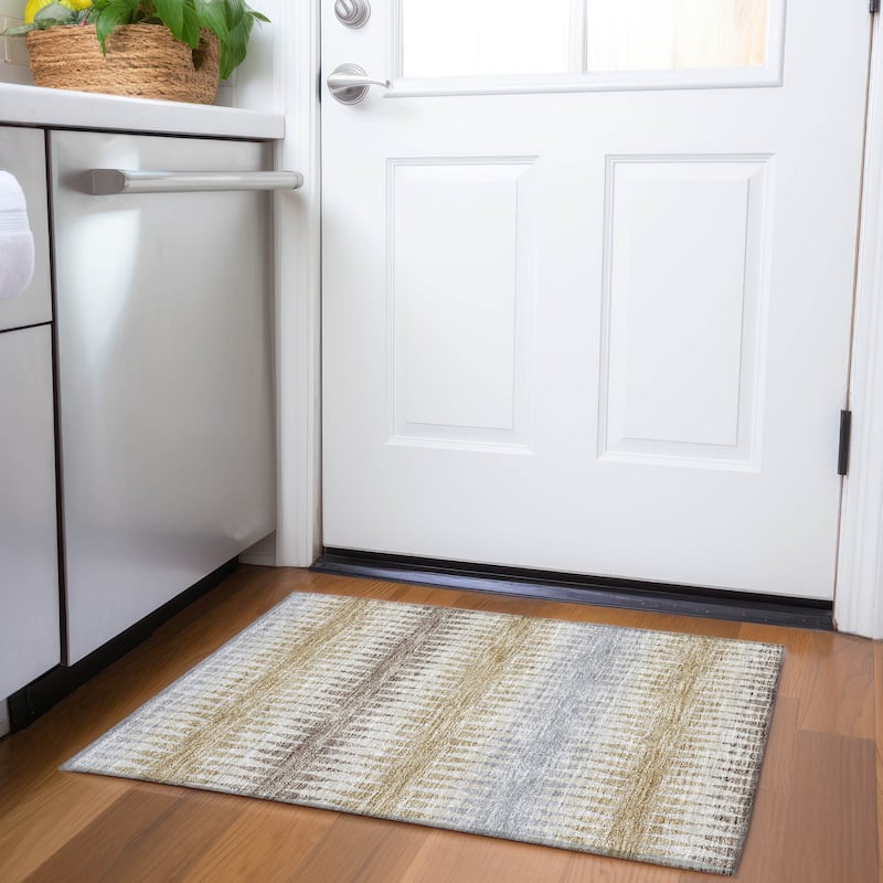 Machine Washable Indoor/ Outdoor Chantille Contemporary Rug