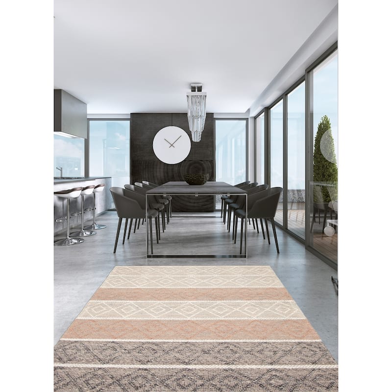 ECARPETGALLERY Braid weave Sienna Multi Color Wool Rug - 5'0 x 7'10