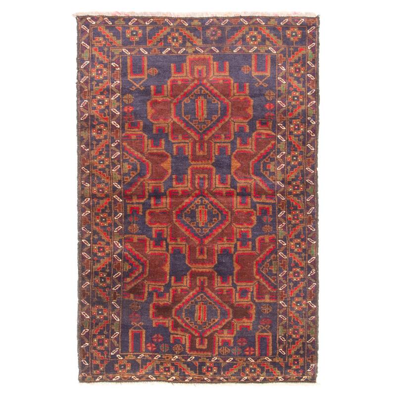 ECARPETGALLERY Hand-knotted Teimani Dark Navy Wool Rug - 2'8 x 4'2