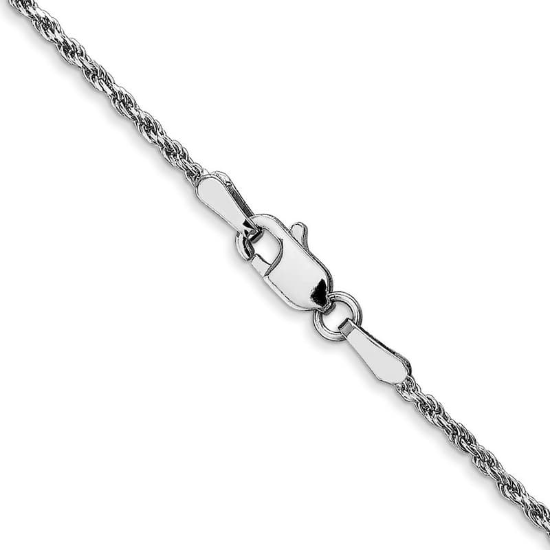 Curata 10k White Gold 1.5mm Diamond-cut Rope Chain Necklace (Lobster) Options: 16 20 24 30