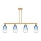 preview thumbnail 42 of 47, Innovations Lighting Urban Downtown - Brookhaven Almond - 4 Light 48" Stem Hung Island Light Brushed Brass/Sapphire Blue