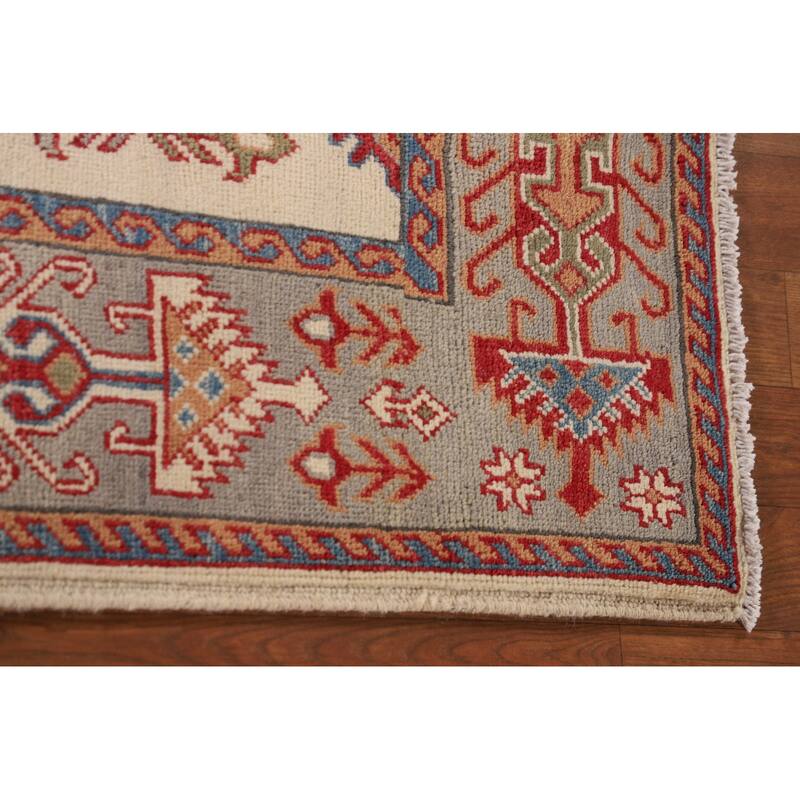 Kazak Oriental Accent Rug Handmade Beige Wool Carpet - 3'3"x 5'1"