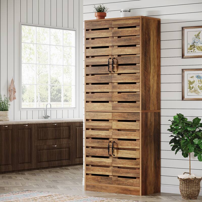 70.8" Tall Kitchen Pantry Storage Cabinet with 4-Door for Dining Room
