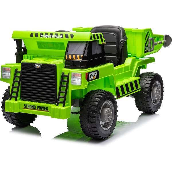 slide 2 of 31, Ride on Dump Truck,12V Ride on Construction Vehicle with Parents Control,Electric Dump Bed and Extra Shovel,Phone Stand Green