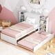 preview thumbnail 4 of 14, Gymax Full/Twin Wooden Platform Bed with Trundle Storage Headboard Twin