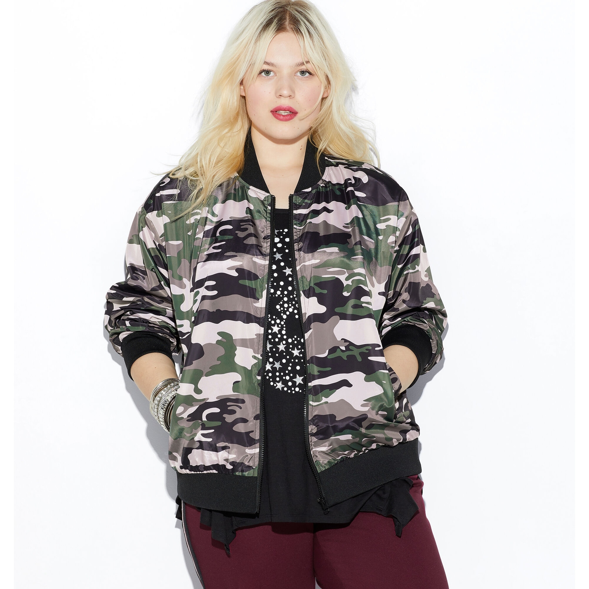 Shop Loralette Women S Pink Camo Windbreaker Pink Print