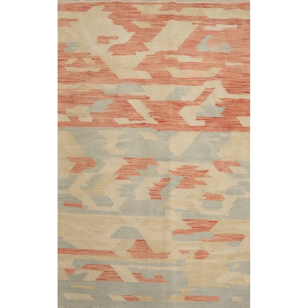 Hand Woven Oriental 100% Wool Carpet Southwestern Modern Multi-Colored Kilim Area Rug - 5' 1'' X 3' 5''