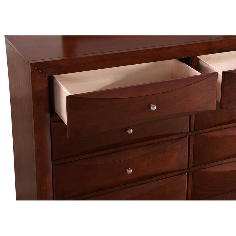 8-Drawer Cherry Dresser with Classic Style, Wide Smooth Drawers, and Ample Storage for Bedroom Organization