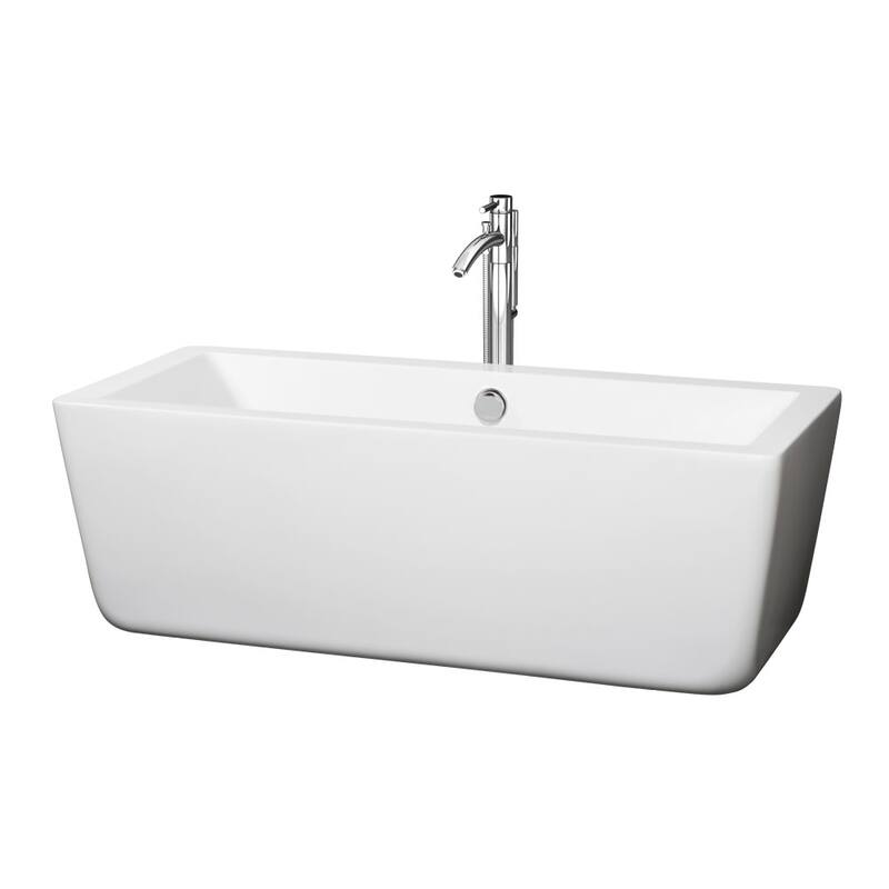 Wyndham Collection Laura 59" Free Standing Acrylic Soaking Tub with