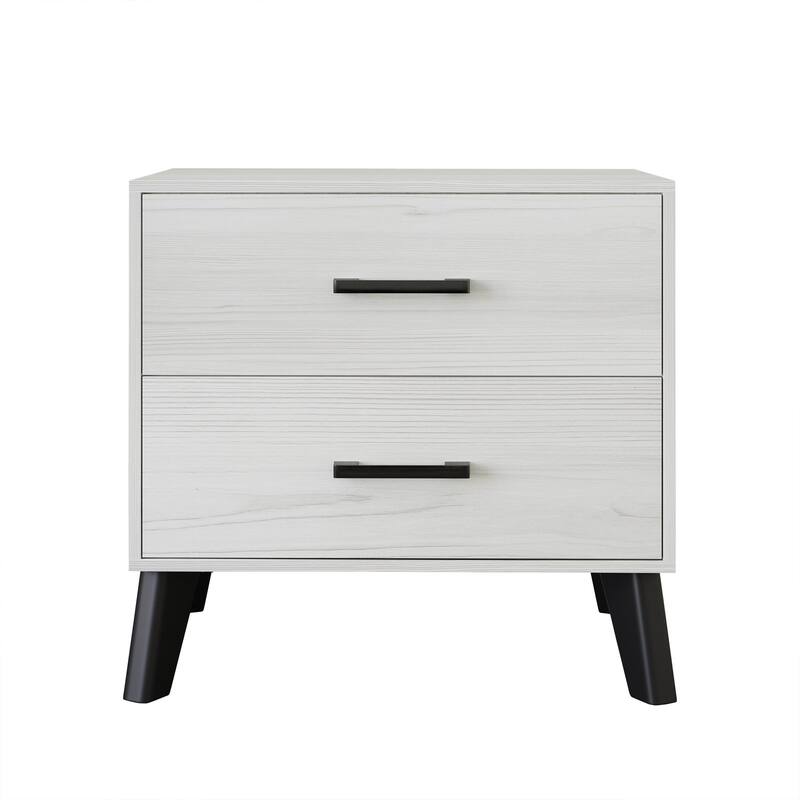 CraftPorch Corduroy 4-pieces Mid-Century Modern Light Blue Twin Size Bed with Light Grey Furniture Bedroom Set