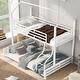 preview thumbnail 17 of 22, Nestfair Twin over Full Metal House Bunk Bed with Ladder and Slats White - Twin