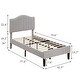 preview thumbnail 8 of 21, VECELO Height Adjustable Upholstered Kids Bed Frame,Twin Size Bed Set of 2
