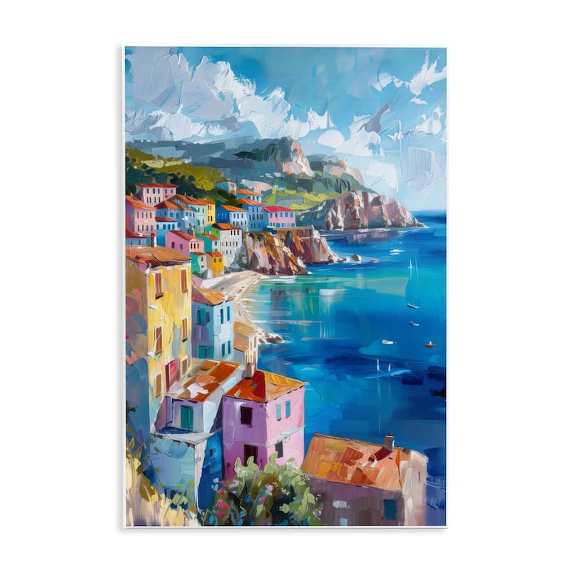 Stupell View Over Coastal Town Wall Plaque Art Design By LSR Design Studio - 13 x 19