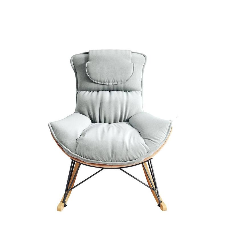 43.30 "W Modern Velvet Upholstered Sliding Rocking Chair with Removable Washable Seat Cushion