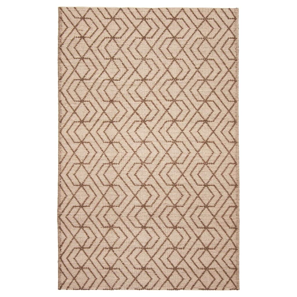 ECARPETGALLERY Braid weave Sienna Brown Wool Rug - 5'0 x 7'7