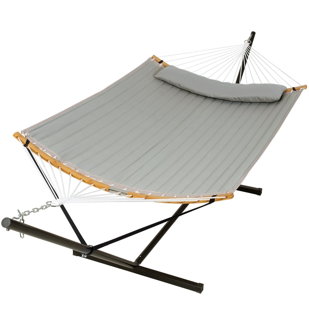 2-person Outdoor Hammock with Stand & Pillow