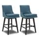 preview thumbnail 106 of 216, Luca Counter Height Swivel Barstool Set of 2 - Blue-Faux Leather - Bar Height