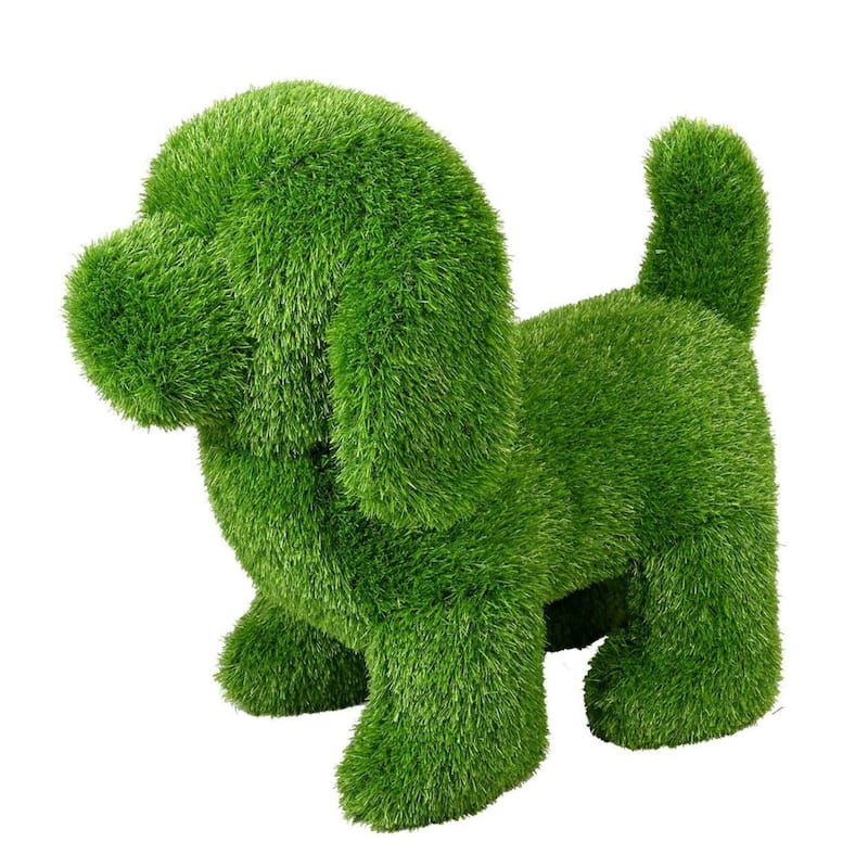 Artificial Standing Dog Outdoor Patio Garden Turf Topiary - 20"