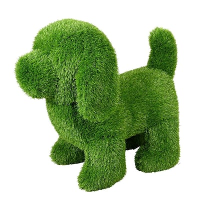 Artificial Standing Dog Outdoor Patio Garden Turf Topiary - 20"