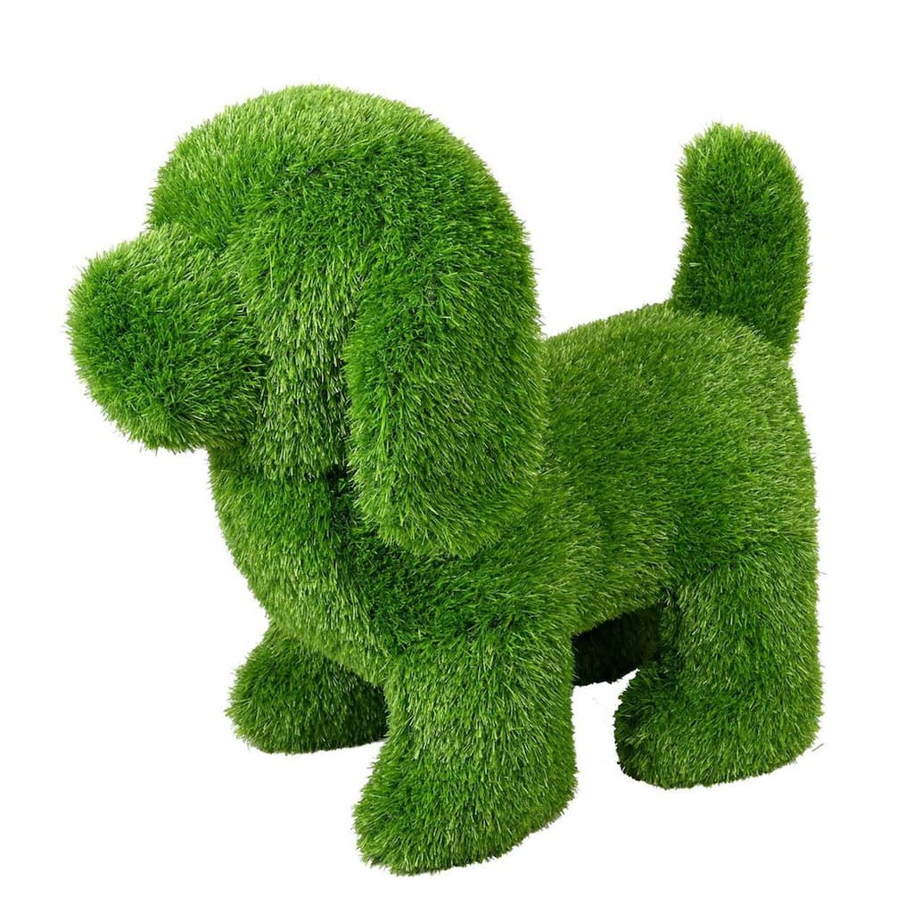 Artificial Standing Dog Outdoor Patio Garden Turf Topiary - 20"