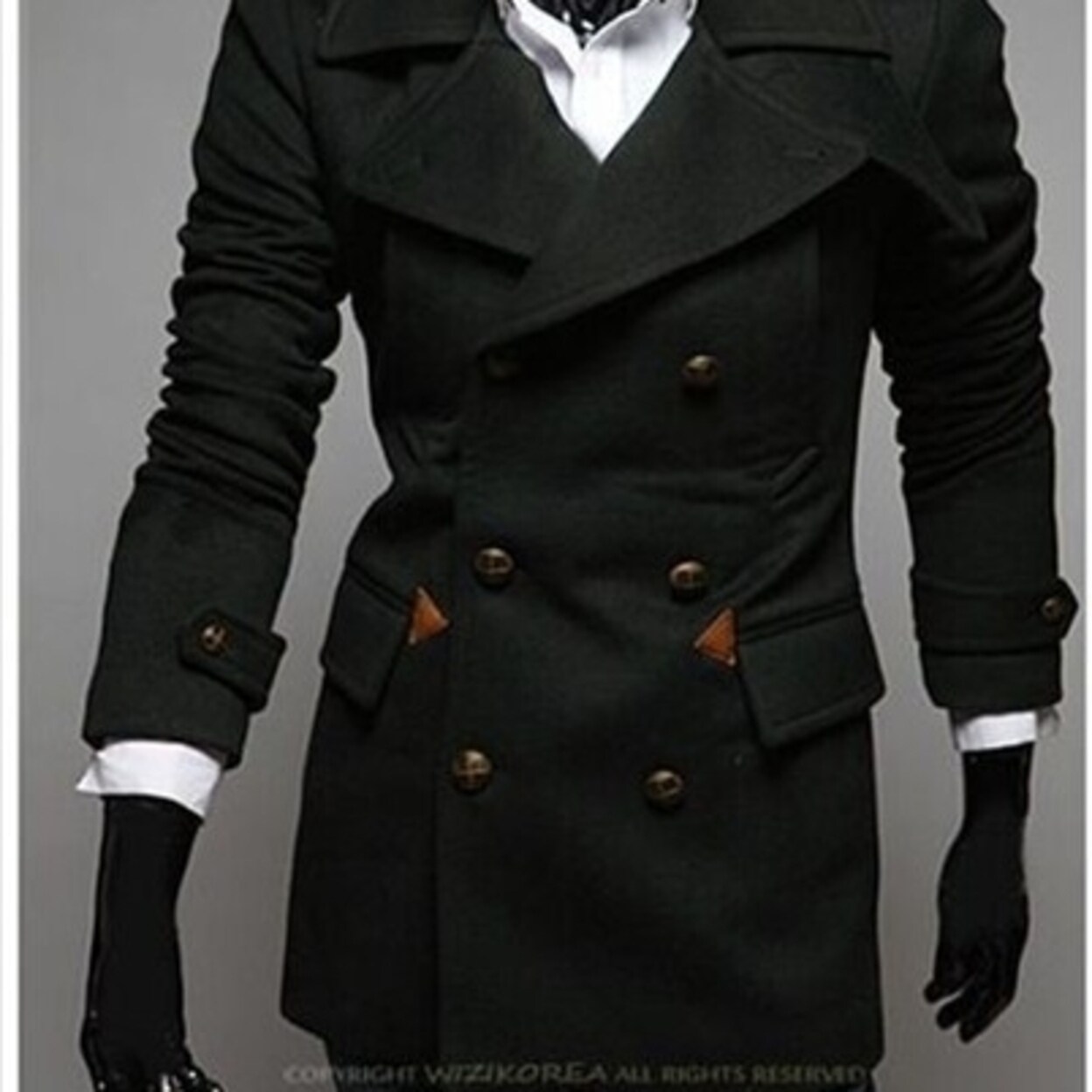 Shop Double Breasted Winter Men Trench Coat Long Slim Fashion