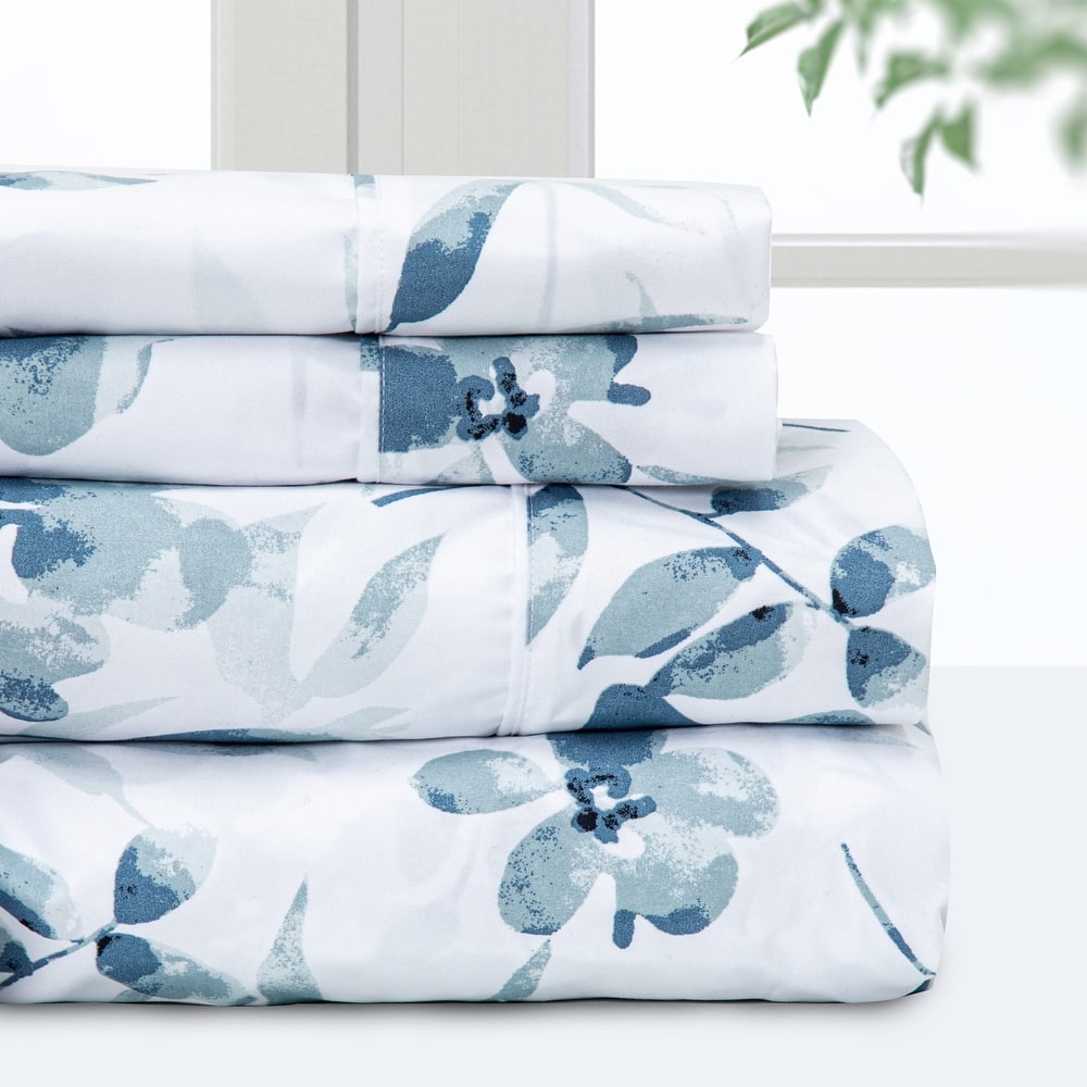 Pointehaven Microfiber Printed and Solid Luxury sized Sheet Set