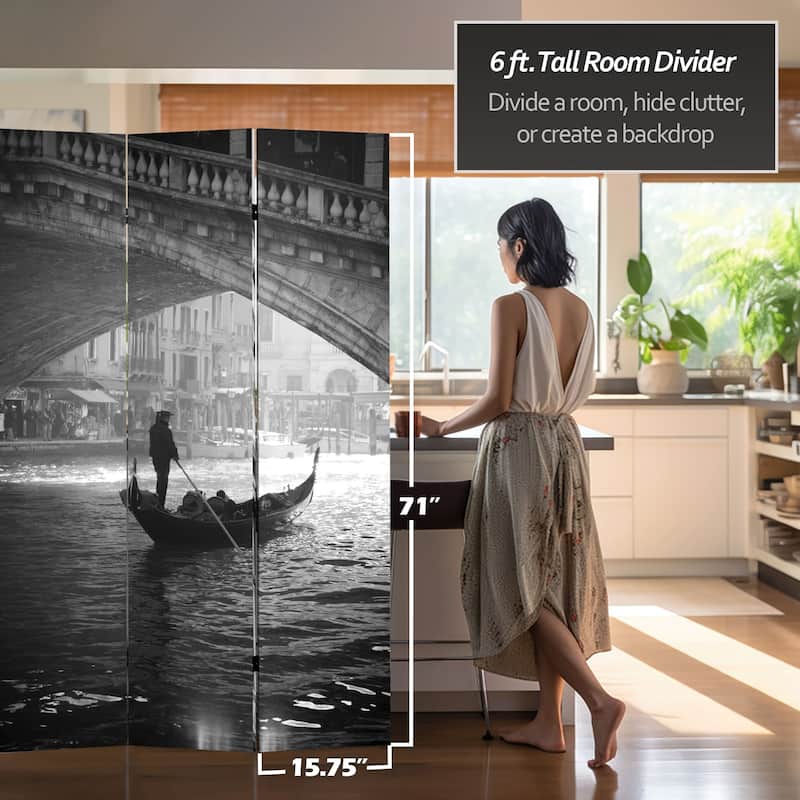 Canvas Double-sided 6-foot Coliseum and Canal Room Divider (China)