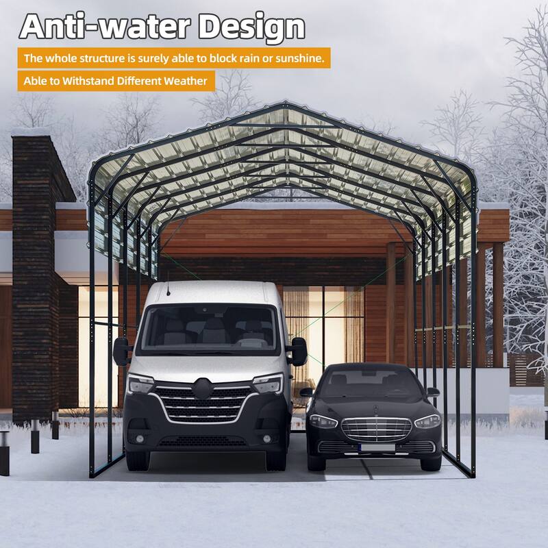EROMMY Metal Carport, Car Canopy and Shelter, Gray